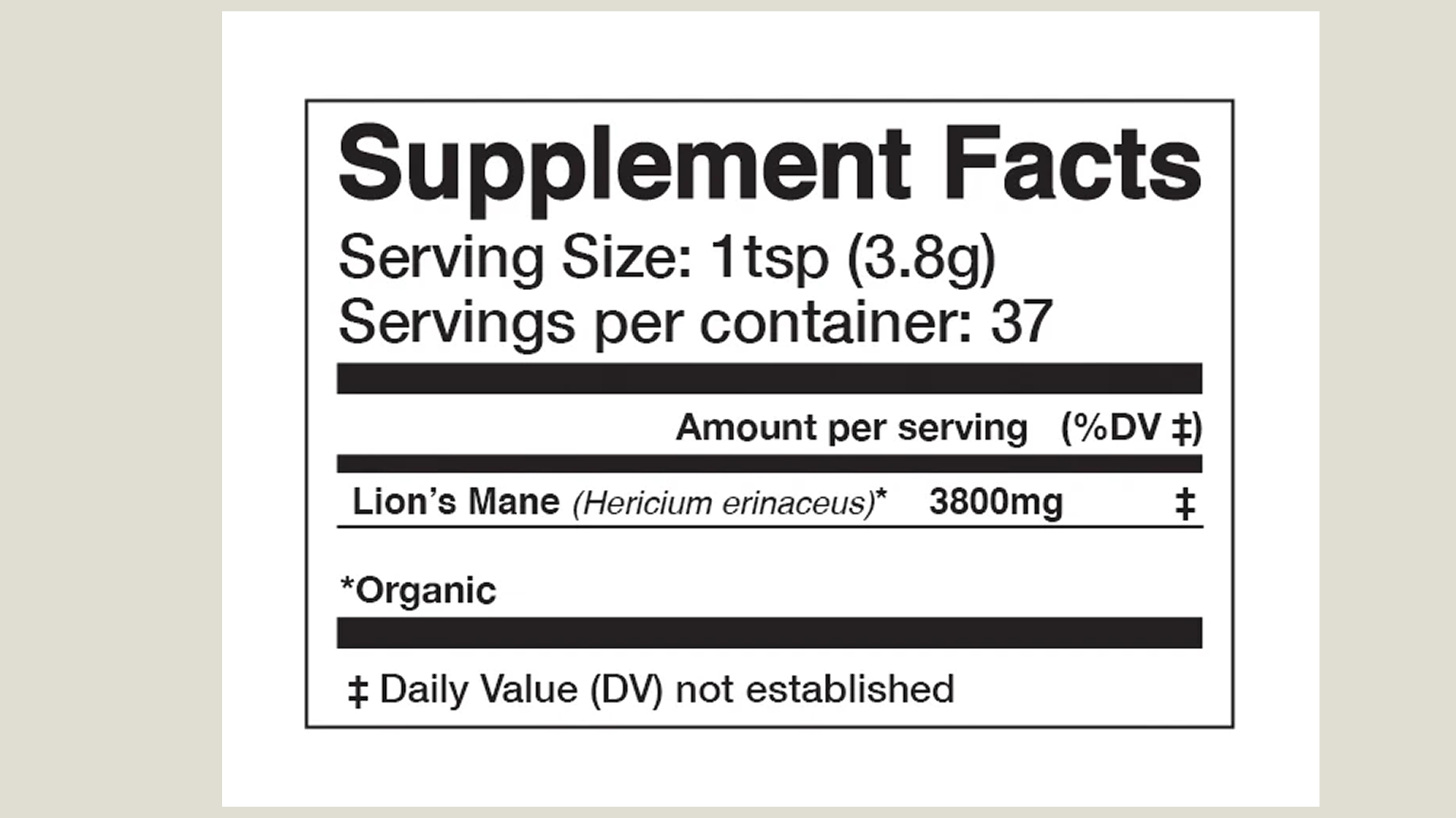 LION'S MANE | Organic Mushroom Powder, Focus Tonic