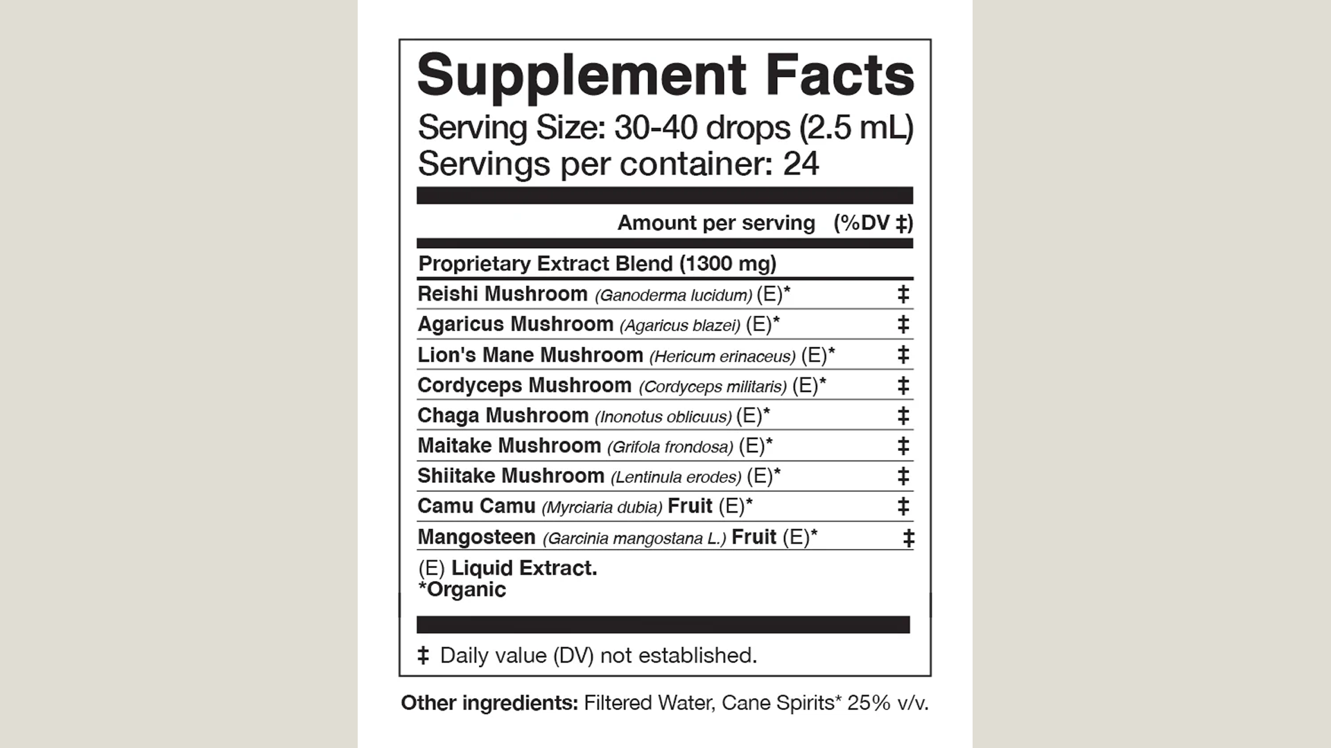 ADAPTOGENIC Tonic | Organic, 7 Mushrooms, Camu Camu, Mangosteen