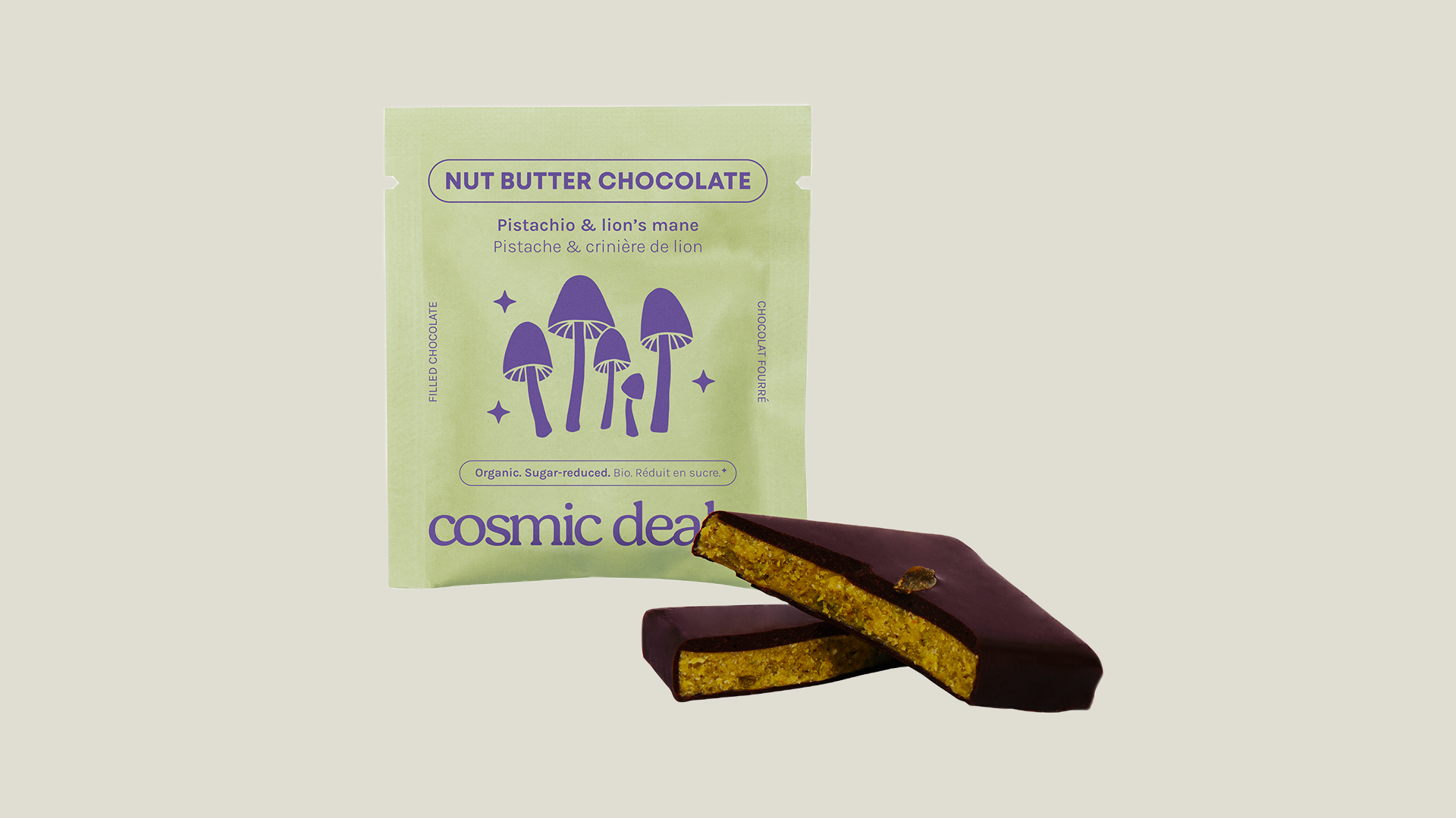 Pistachio & Lion's Mane Chocolates